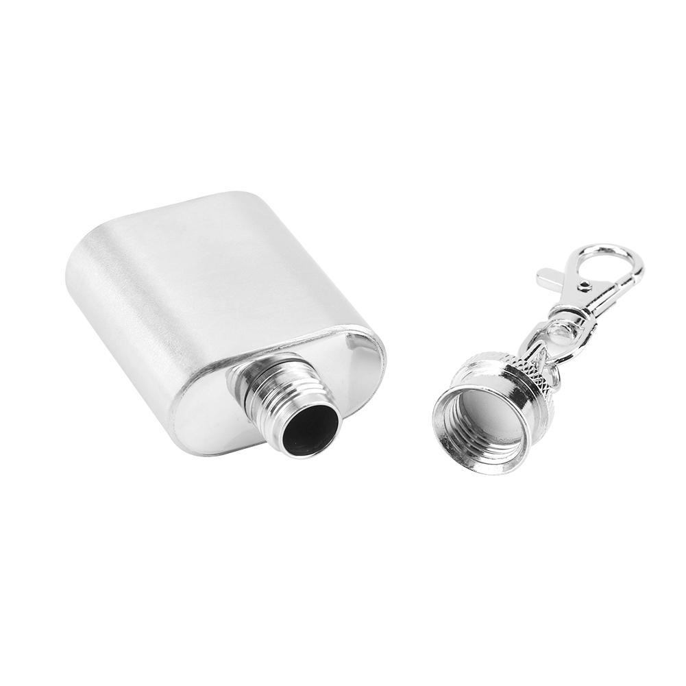 Portable Stainless Steel 1oz Whiskey Liquor Alcohol Bottle Pocket Wine Bottle Key Chain