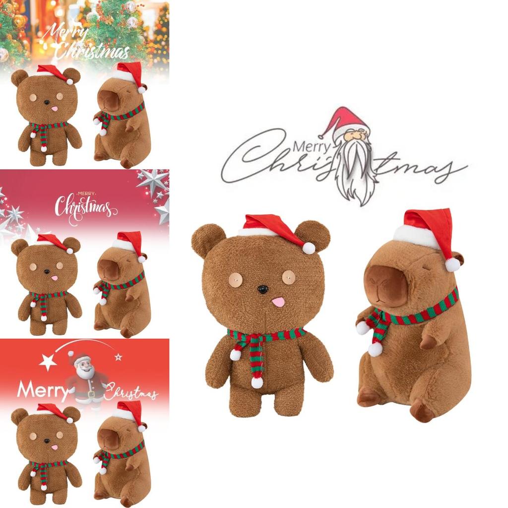 Entzückendes Weihnachtskaripybara Plüschtier Für Kinder Niedliche Weiche Tierpuppe Geschenk
