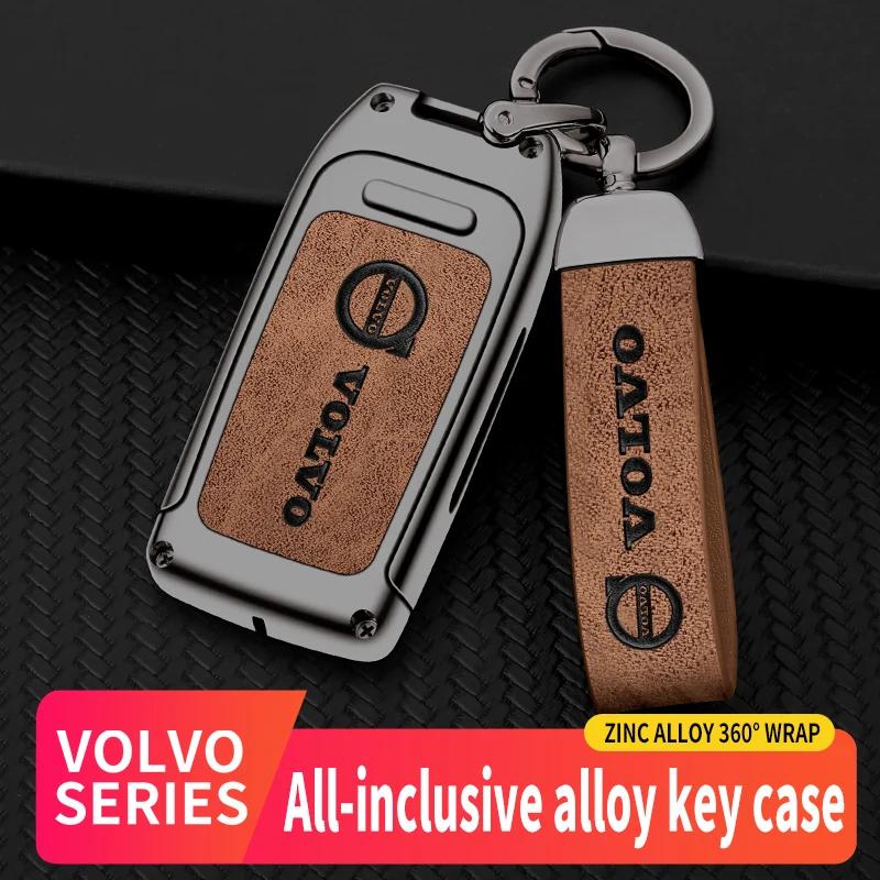 AABBG1 For Volvo XC40 XC60 XC70 XC90 V40 V60 V70 V90 S40 S60 S80 S90 C70 Car TPU Zinc Alloy Key Case Bag Car Key Chain Metal Key Shell