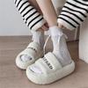 Internet celebrity thick bottom fluffy slippers women wear 2025 new autumn and winter fashion high sense versatile office cotton mop