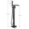 Matte Black Waterfall Bathtub Faucet Floor Standing Bathroom Bath Shower Set Hot and Cold Bath Tap Mixer With Handshower