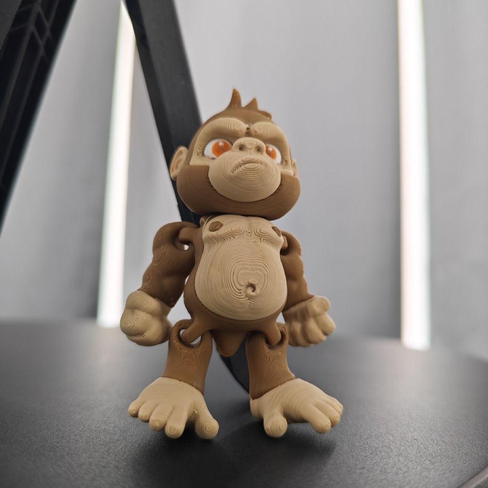 Rotatable 3D Printed Monkey Simulated Orangutan 3D Articulated Orangutan Toys  Kid Gift