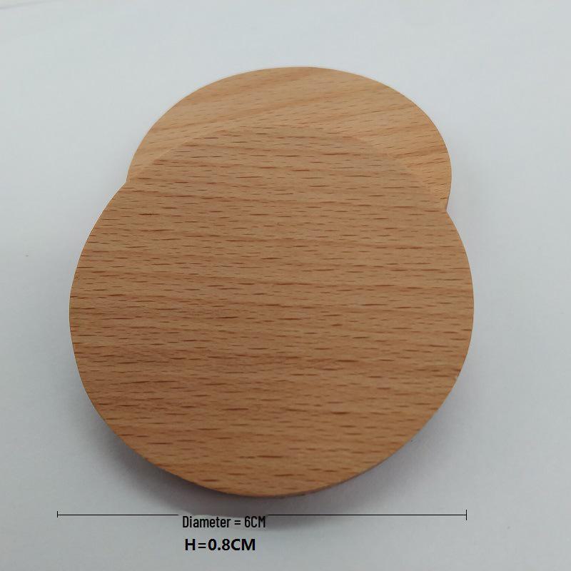 

Набор деревянных подставок для чая и кофе с гравировкой, креативными изоляционными прокладками и подносами Beech wood small 6*6*0.8CM round flat surface