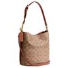 Coach Willow 21 Logo Print Bucket Bag With Lock Closure Women Shoulder Bag Brown Caramel CW602-B4XHG