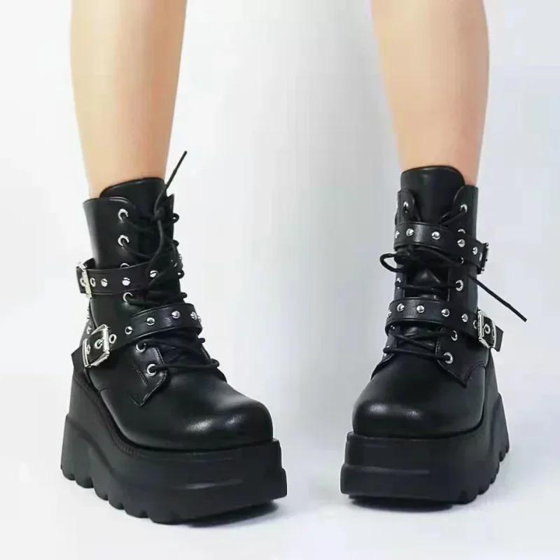 Slope Heel Short Boots for Women In Autumn and Winter 2025 New Thick Soled Plus Size Fashionable Short Boots for Women