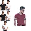 Mens Summer Casual Fashion V-neck T-shirt In Premium Quality Solid Colors