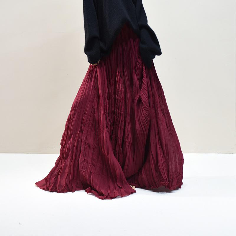 2025 Eleganter Chiffon-Midikleid mit 6 Meter breitem Saum für Damen, A-Linie, für Frühling/Sommer