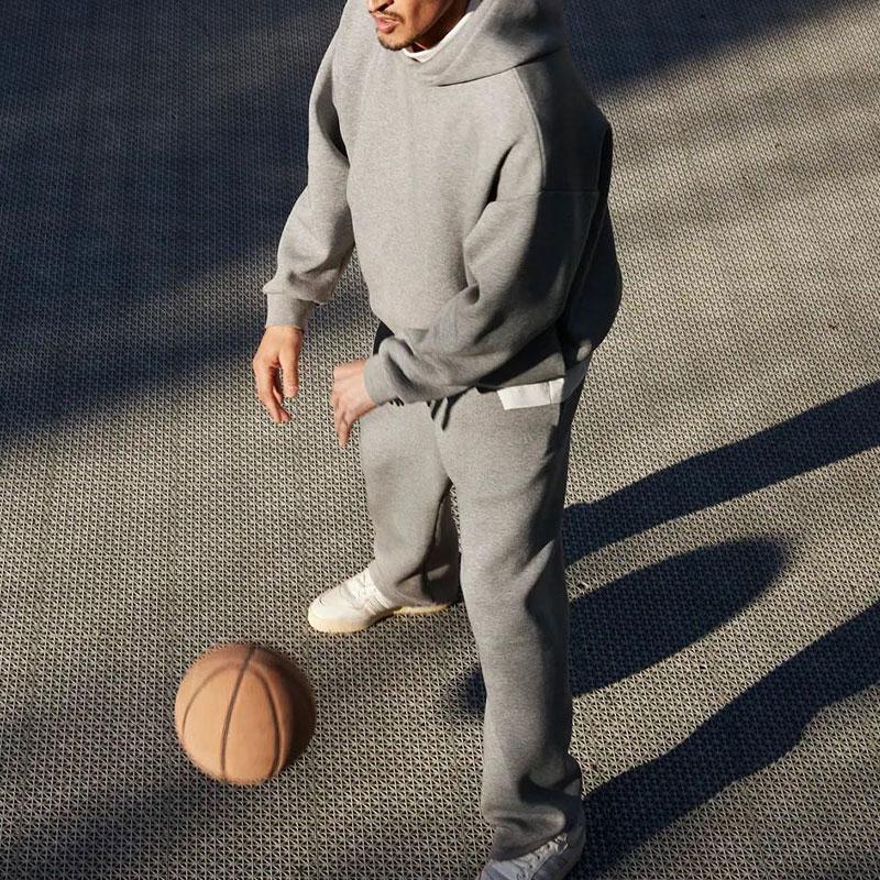 Adidas Spodnie Originals Basketball Chapter 02 z nadrukiem logo, luźne, proste, unisex, vintage, głęboki, owsiany kolor IP1690