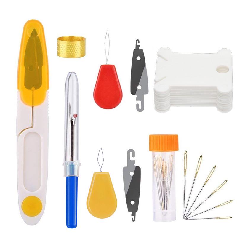 Håndsbroderisett med instruksjoner, 50 farger tråd, kryssverktøy