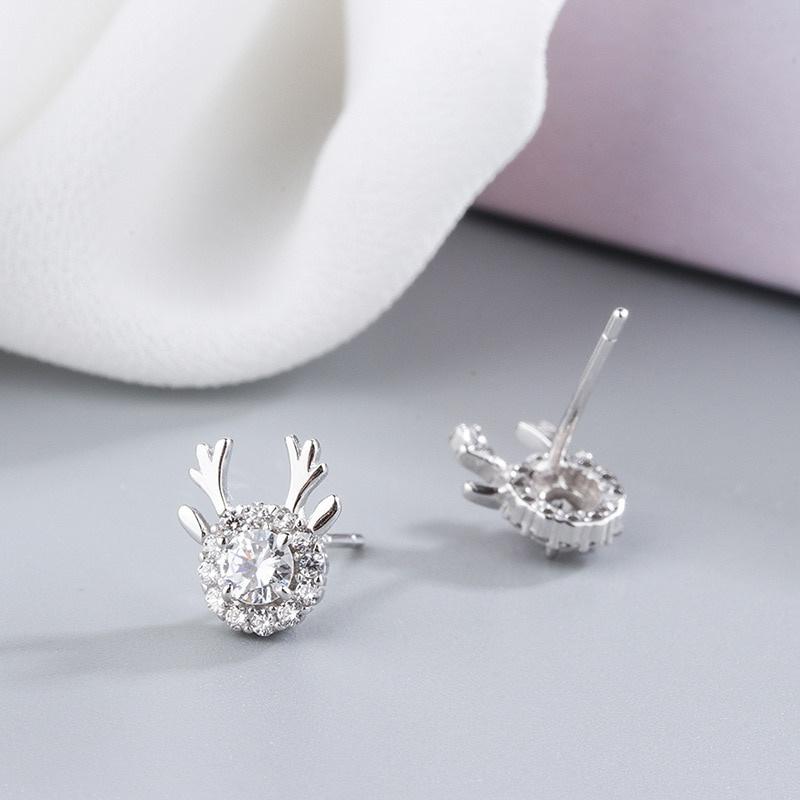 Women Christmas Crystal Elk Stud Earrings Fashion Jewelry Gift Christmas Ornaments