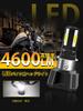 Largoods H4 LED 4-sided Explosion Model Motorcycle LED Headlight Compatible with PH7 PH8 H4
