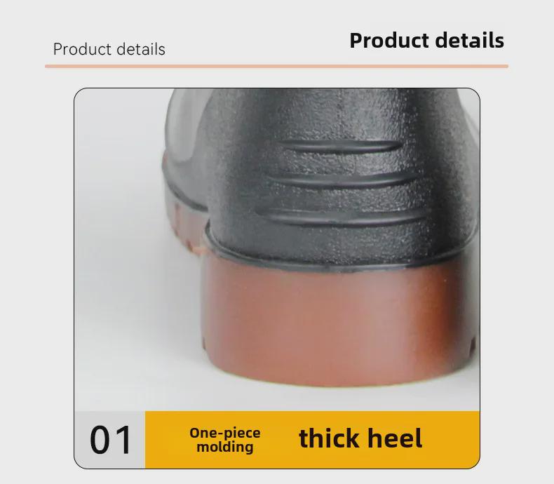 Golden Industrial Rain Boots: Oil, Acid & Alkali Resistant, Anti-Smash, Anti-Puncture, Flood-Proof Water Shoes with Rubber Steel Toe & Sole.