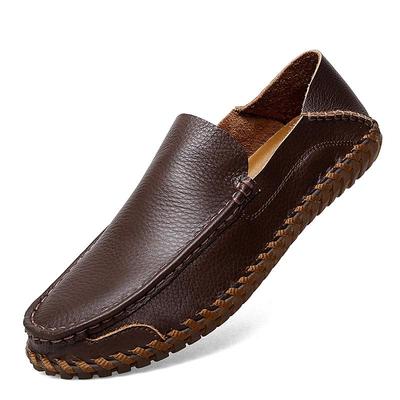 Mocassins décontractés en cuir véritable faits à la main pour hommes, mocassins confortables, chaussures plates pour hommes