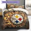 Pittsburgh Steelers3 Pattern Bedding Quilt Set  Home Decoration  Gift (1 * Duvet Cover + 2 * Pillowcase  Without Core)