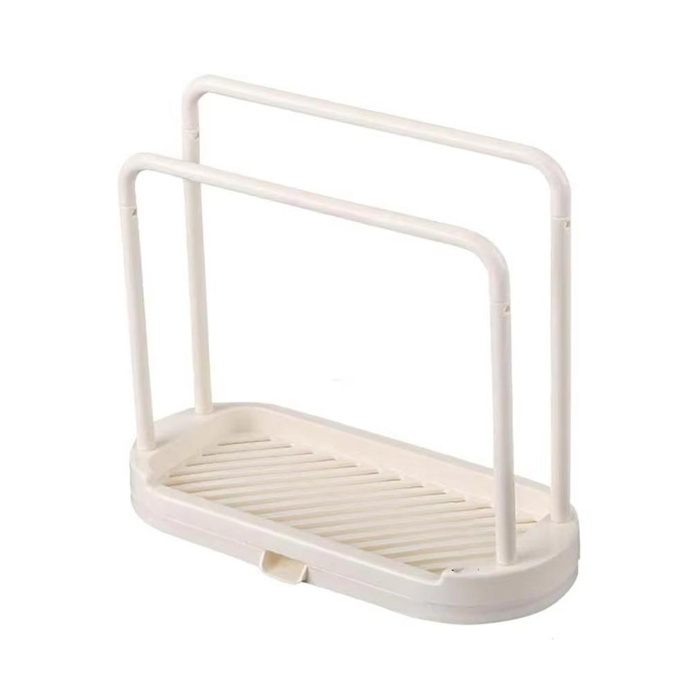 

Hollow Design Kitchen Dishcloth Holder Double-Layer Countertop Rag Hanger Bathroom Use белый
