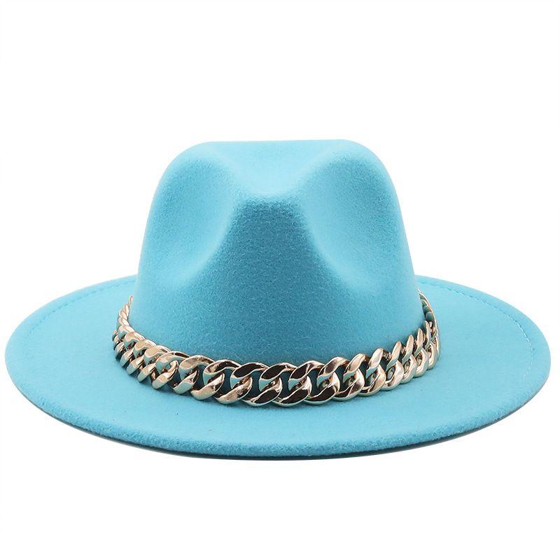 Winter Men's Woolen Jazz Hat New Large Eave Hat Fashionable Flat Brimmed Top Hat
