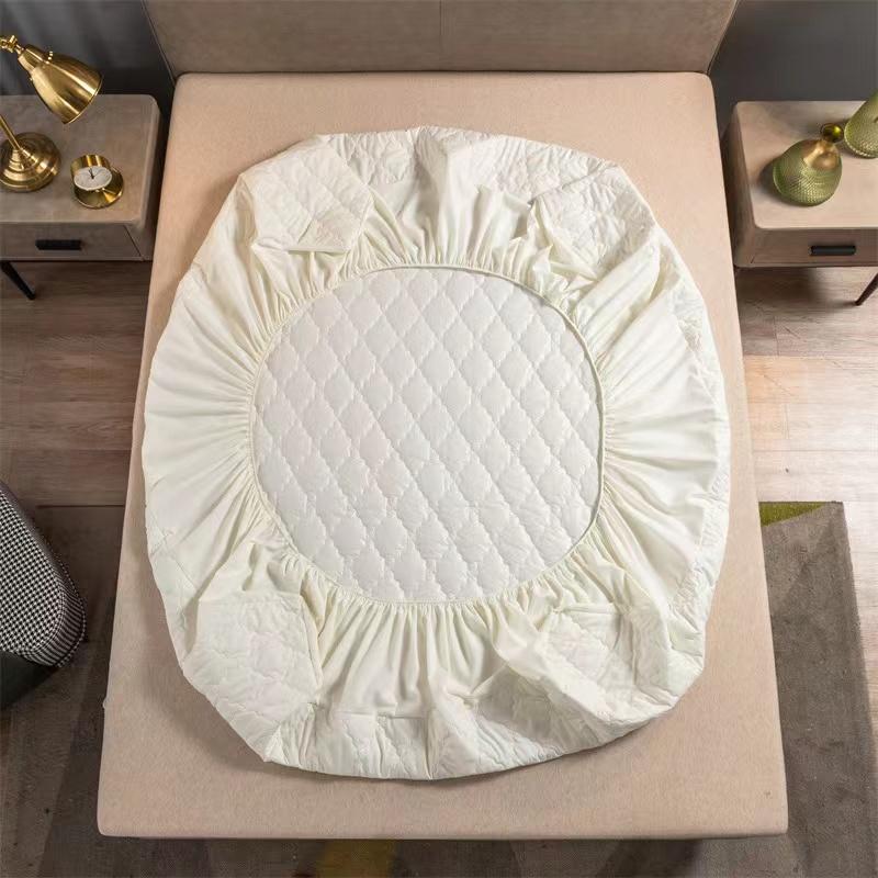King Queen Size Anti -Mites Soft Comfortable Bed Cover Solid Color Waterproof Mattress Cover Not Including Pillowcase