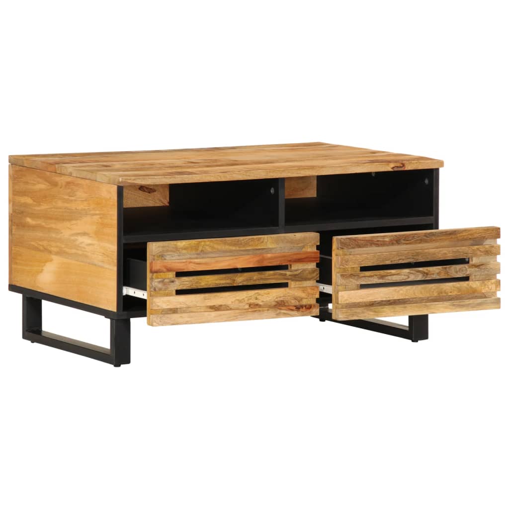  Coffee Table, 80x55x40 Cm, Rough Solid Mango Wood