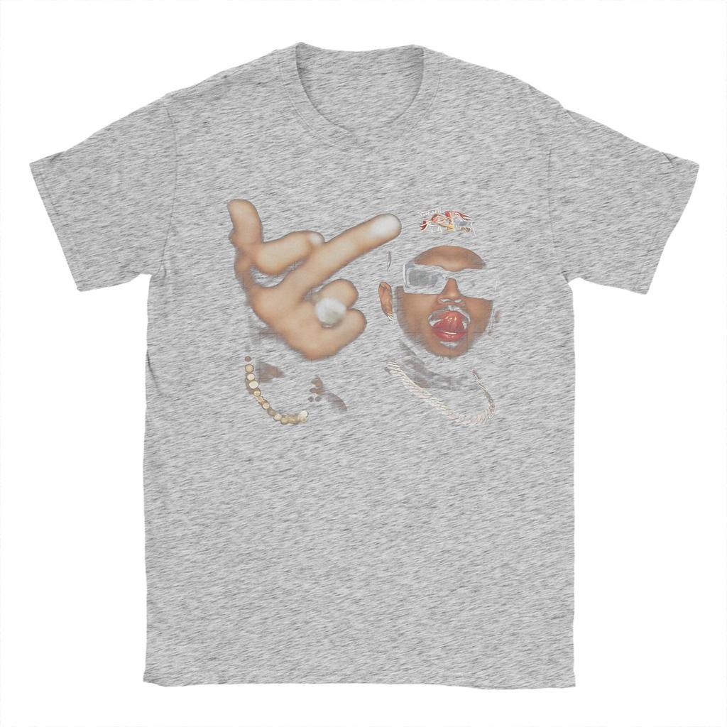 T-shirt Casual Divertenti Dito Chris Brown Uomo Girocollo Cotone Manica Corta Taglie Forti