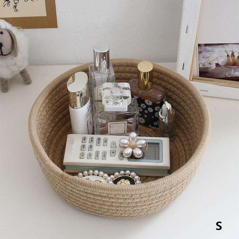Round Desktop Storage Baskets Jewelry Key Remote Control Organizer Dormitory Bedroom Desk Toy Cosmetic Book Pen Boxes