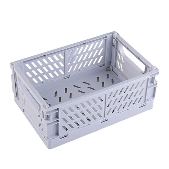 Storage Basket Collapsible Large Capacity Plastic Foldable Home Crate Box for Daily Used