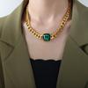 China Custom Made Trending Luxury Fashion Crystal Stainless Steel  Plated Gold Necklaces Bracelet Jewelry Set