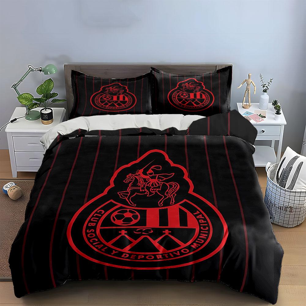 "Red and Black Sports Emblem" Bedding Duvet Cover Set Duvet Cover Pillowcases  (1 * Duvet Cover 2 * Pillowcases, without duvet insert)