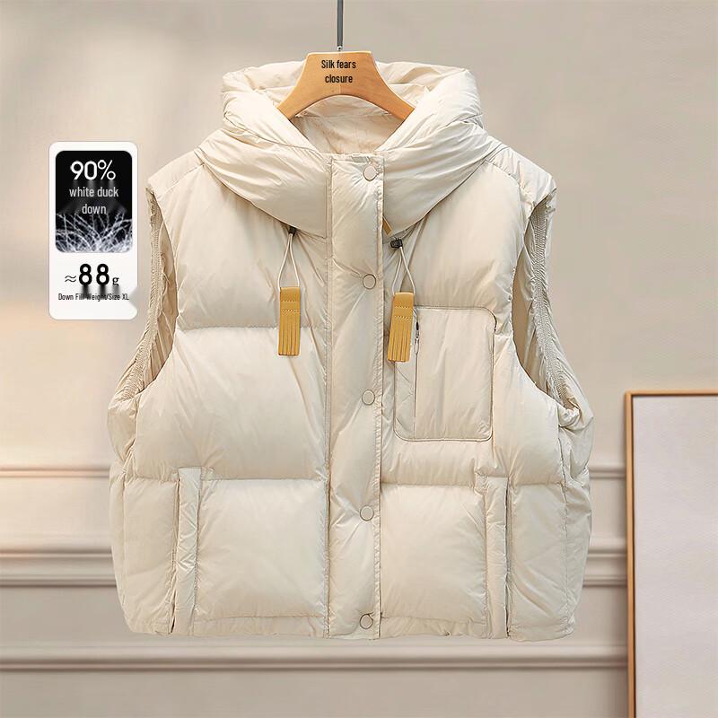 

Sibaishe Women s Hooded Down Padded Vest L