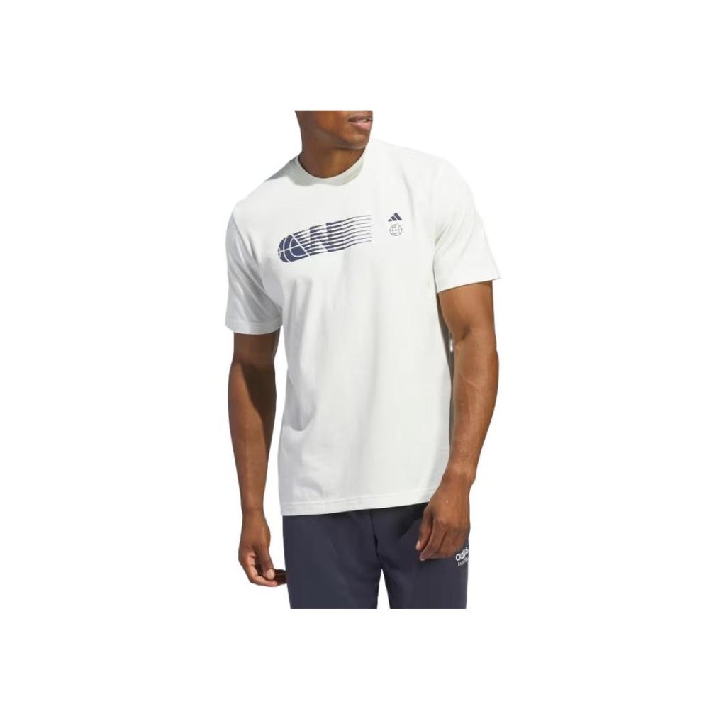 Adidas Worldwide Hoops City Graphic Tee Off White Men Streetwear IN6375