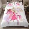 Cute Unicorn Duvet Cover Set Girly Pink Castle Bedding Set Single Twin Size For Princess Girl Dedicated Bedroom Decor Bedclothes