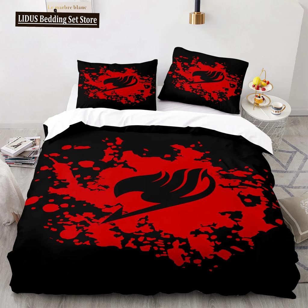 Comforter New Fairy Tail Bedding Set Japanese Anime Boys Girls Gift Bedroom Decor Single Twin Full Queen Size Home Textiles