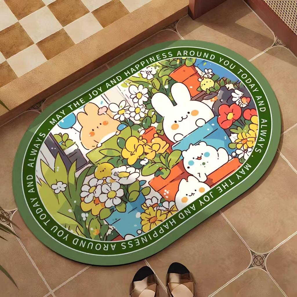 Cartoon Badezimmer Kieselgur Fußmatte Toilette Dusche Saugfähig Schnelltrocknend Fußmatte Haushalt Toilette Rutschfeste Fußmatte