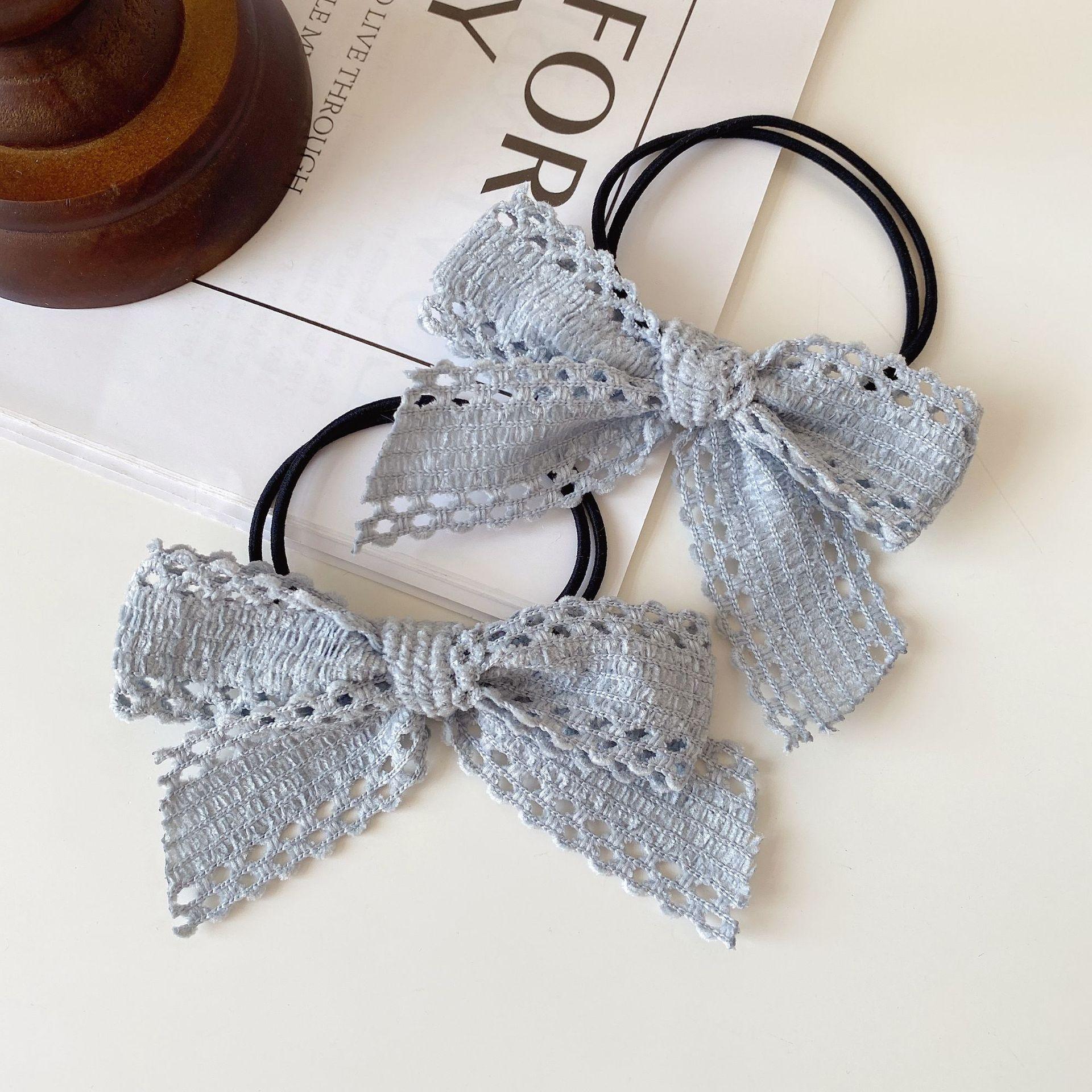 

2 шт. Модные милые полые кружевные резинки для волос с бантом, эластичные, для женщин, девушек, для вечеринок, аксессуары для волос