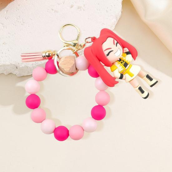 Keychain Pendant Anime Doll Charm Beads Bracelet Key Chain Party Favor Keyring Bag Charm Backpack Accessory