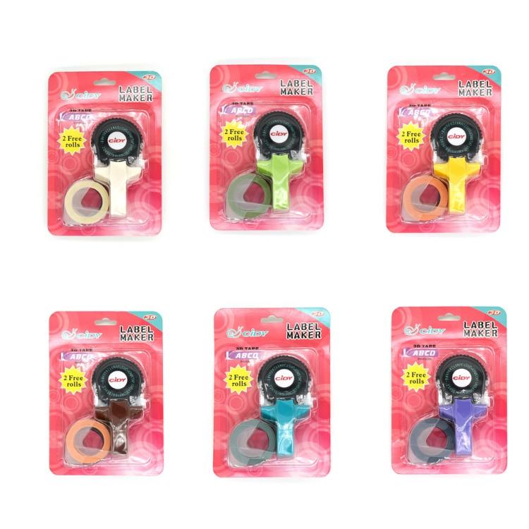 CIDY C101 Mini Manual Label Machine Embossing Machine Typewriter Hand Account Decorative Tape Paper, Random Color Delivery