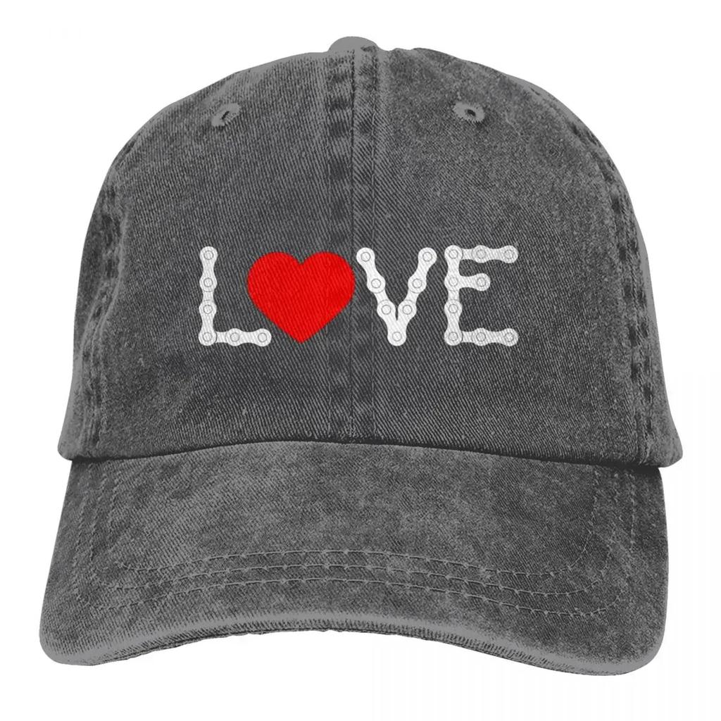 L Love Bike Bicycle Cycling Baseball Cap Accessories Casual Distressed Cotton Hat Men Women