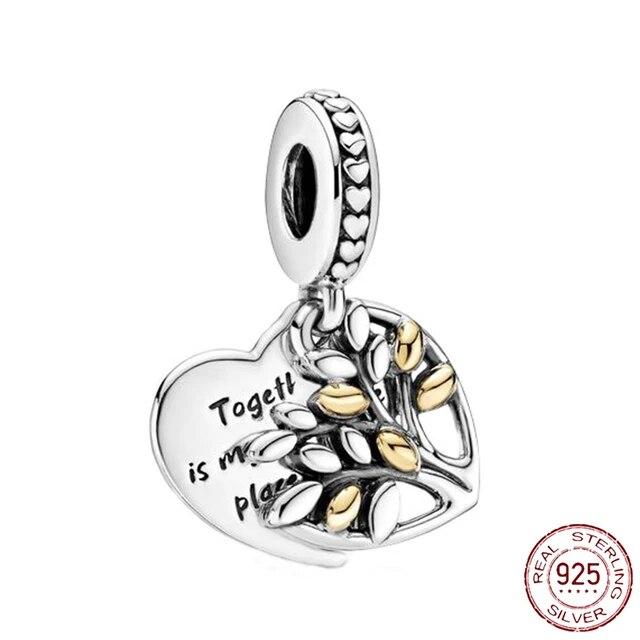 925 Sterling Sølv Hjerte & Mamma Dangle Dream Catcher Charm Fit OriginalNew Armbånd DIY Smykker For Dame Armbånd DiyBeads