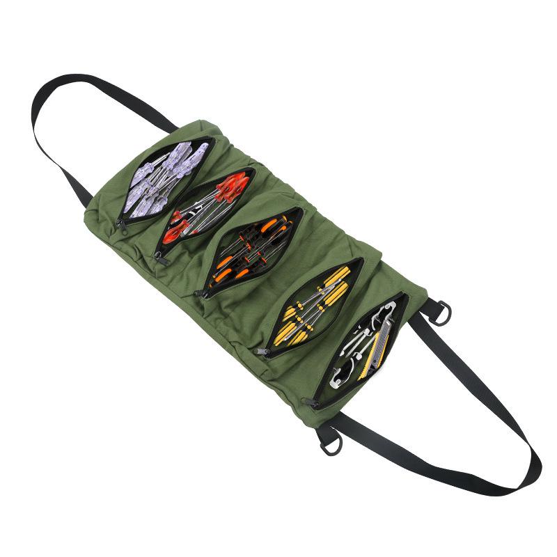 

Прочная холщовая сумка для инструментов для авторемонтников и электриков - сворачивающаяся конструкция