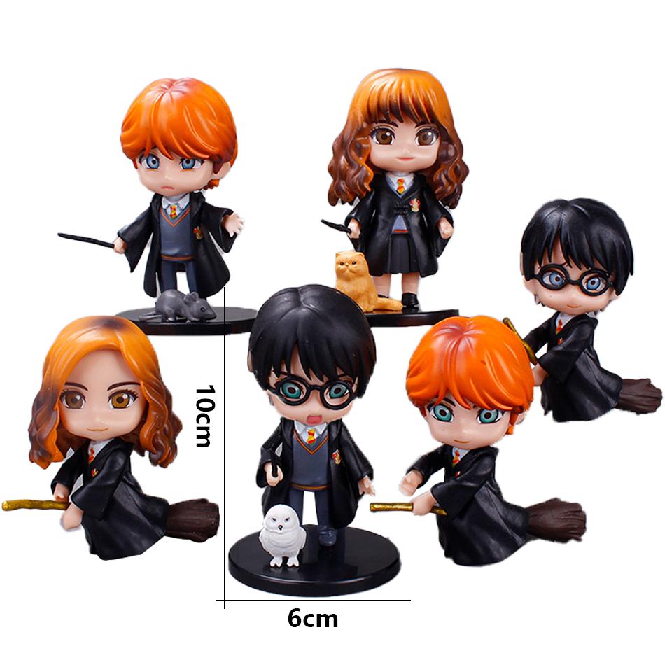 3pcs/10pcs Style Vinyl Figures Set Hermione Ron Hedwig Collectible Car Model Toy Cake Decoration Q PVC Including Entertaining Play Safe Kid Friendly
