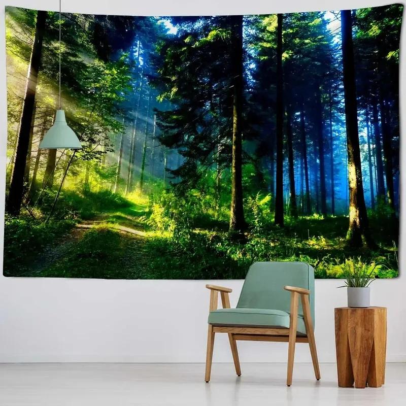 

Декоративный гобелен с лесным водопадом, декор для офиса, гостиной, настенный гобелен для дома 100x75cm