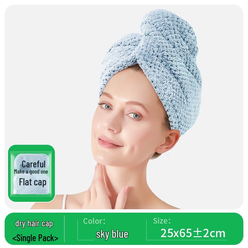 

Merbau Quick-Dry Microfiber Hair Wrap - Absorbent, Soft, Thickened Bath Cap Double Layer [25x65cm]