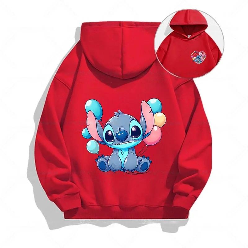Autumn Disney Cool Stitch Print Children's Hoodies Fashion Casual Boys Girls Long Sleeved Sweatshirts Tops Kids Pullover