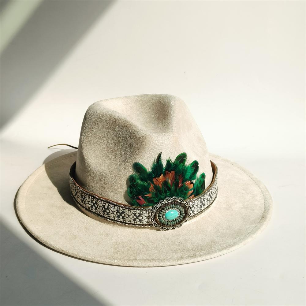 Simple Suede Fedora Hat For Men Fedoras With Handmade Band Panama Hat Cap Unisex Church Hat Fascinator Felt Panama Cap
