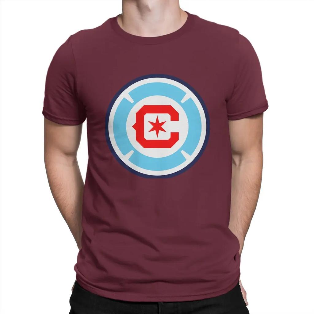 T-shirt Homme Chicago Fire FC Horloge Chicago Fire Vêtement Coton Loisir Manches Courtes Col Rond T-shirt Graphique Imprimé