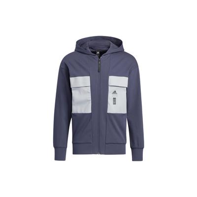 Fusion Series Color Block Sport Hooded Jacket Men Outerwear Navy-Blue HE5139