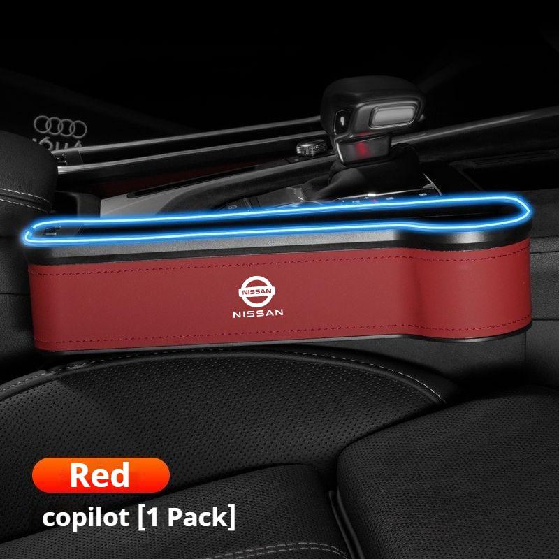 Nissan Nismo Qashqai Juke X-Trail Patrol Note Leaf Altima Maxima Micra DMurano Tiida Rogue Teana Pulsar Car Seat Slot Storage Box