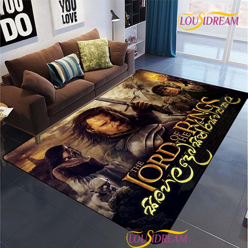 Lord of the Rings Carpet for Living Room Bedroom Rug Kitchen Door Unslip Floor Mats Birthday Gift Photography Props Alfombra Rug