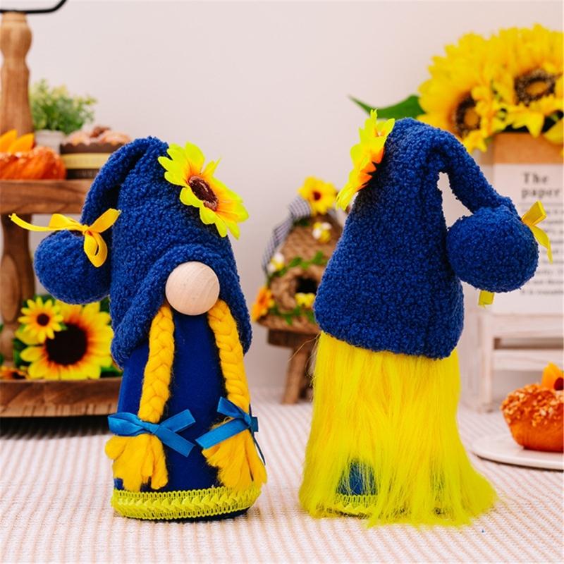 Sunflowers Gnomes Plushie Sunflowers Gnomes Swedish Tomte Scandinavians Figurins Spring Kitchen Tiered Tray Decors