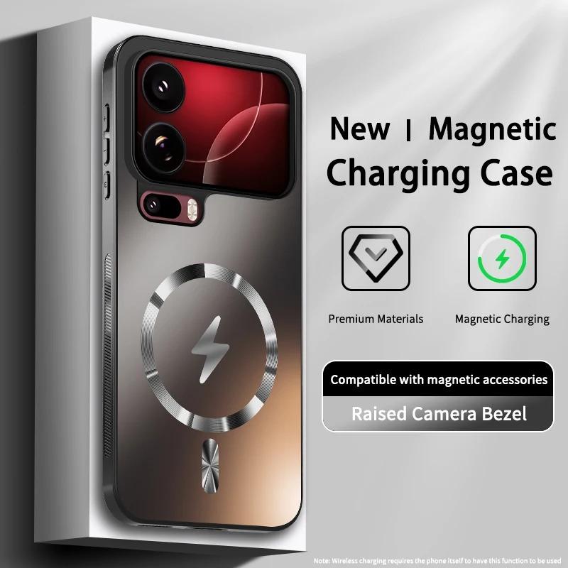 Custodia Magnetica Wireless AG Opaca per Ricarica per Xiaomi Mi 18 Pro Max 17 Pro Cover Protettiva Rigida Antiurto AntiGraffio