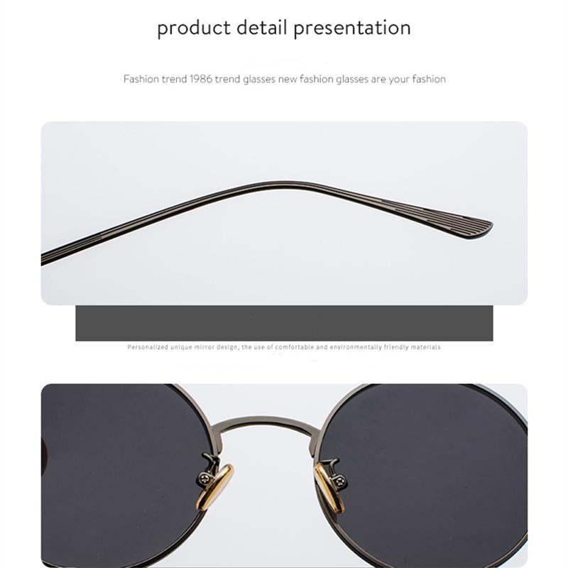 Sunglasses Personality Round Frame Men Punk Style Harajuku Style Metal Fashion Retro Women Korean